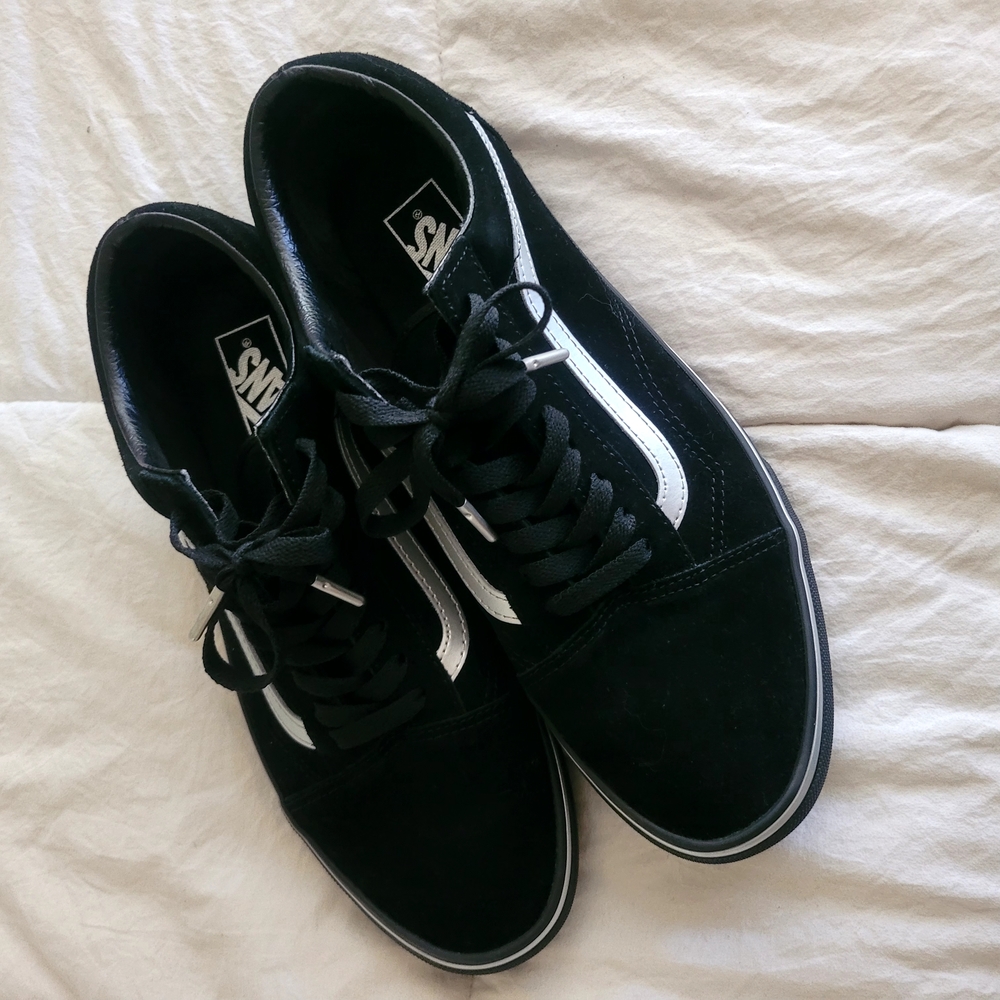 Vans Wards OLD SKOOL Men's Black/Black/Silver Suede 11.5 Skate Low Shoe - Picture 3 of 7